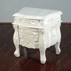 Antiqued White Rococo Nightstands / Bedside Tables Pair (2)