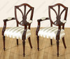Mahogany Hepplewhite Arm Chairs Pair (2)