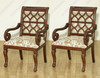 Mahogany Pierced Back Dining Arm Chairs Pair (2)