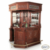 Mahogany Victorian Corner Canopy Home Bar w/ Stained Glass