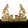 Gold Leaf Rococo Candle Holders Pair (2)