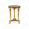 Gold Leaf & Black Italian Style Ornate Round Occasional Table