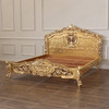 Gold Leaf Rococo Panel Bed (King)