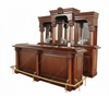 9ft Solid Mahogany Home Pub Bar w Mirrored Back & Brass Rails