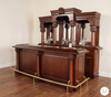 9ft Solid Mahogany Home Pub Bar w Mirrored Back & Brass Rails