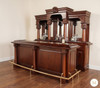9ft Solid Mahogany Home Pub Bar w Mirrored Back & Brass Rails