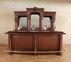 9ft Solid Mahogany Home Pub Bar w Mirrored Back & Brass Rails