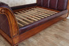 Mahogany Faux Leather Queen Size Sleigh Bed - B-44-2-H-NC-FL