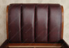 Mahogany Faux Leather Queen Size Sleigh Bed - B-44-2-H-NC-FL