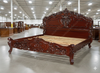 Cherry French Rococo Carved Panel Bed