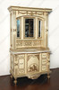 4.5Ft Antique Cream Bathroom Vanity Washstand w/ Medicine Cabinet