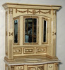 4.5Ft Antique Cream Bathroom Vanity Washstand w/ Medicine Cabinet