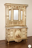 4.5Ft Antique Cream Bathroom Vanity Washstand w/ Medicine Cabinet