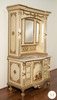 4.5Ft Antique Cream Bathroom Vanity Washstand w/ Medicine Cabinet