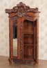 Cherry French Rococo Ornate Cabinet w/ Mirrors