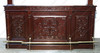 7ft Dark Mahogany Canopy Pub Bar w/ Stained Glass