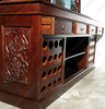7ft Dark Mahogany Canopy Pub Bar w/ Stained Glass