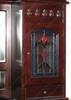 7ft Dark Mahogany Canopy Pub Bar w/ Stained Glass