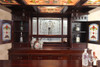 7ft Dark Mahogany Canopy Pub Bar w/ Stained Glass