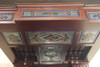 7ft Dark Mahogany Canopy Pub Bar w/ Stained Glass