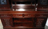7ft Dark Mahogany Canopy Pub Bar w/ Stained Glass