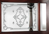 7ft Dark Mahogany Canopy Pub Bar w/ Stained Glass