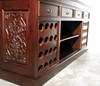 7ft Dark Mahogany Canopy Pub Bar w/ Stained Glass