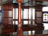 7ft Dark Mahogany Canopy Pub Bar w/ Stained Glass