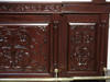 7ft Dark Mahogany Canopy Pub Bar w/ Stained Glass