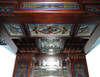 7ft Dark Mahogany Canopy Pub Bar w/ Stained Glass