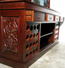 7ft Dark Mahogany Canopy Pub Bar w/ Stained Glass