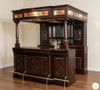 7ft Dark Mahogany Canopy Pub Bar w/ Stained Glass