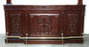 7ft Dark Mahogany Canopy Pub Bar w/ Stained Glass