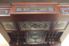 7ft Dark Mahogany Canopy Pub Bar w/ Stained Glass