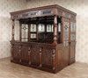 8.5ft Canopy Pub Bar w/ Leaded Stained Glass Doors