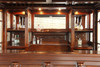 8.5ft Canopy Pub Bar w/ Leaded Stained Glass Doors