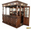 8.5ft Canopy Pub Bar w/ Leaded Stained Glass Doors