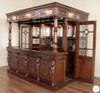 8.5ft Canopy Pub Bar w/ Leaded Stained Glass Doors