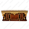 French Empire Mappa Burl Inlay & Gold Executive Office Desk