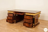 French Empire Dark Burl & Gold Executive Office Desk