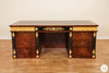 French Empire Dark Burl & Gold Executive Office Desk