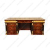 French Empire Dark Burl & Gold Executive Office Desk