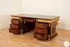 French Empire Dark Burl & Gold Executive Office Desk