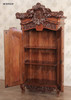 Antique Cream French Rococo Ornate Cabinet w/ Mirrors