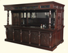 Extravagant 11ft Canopy Pub Bar w/ Lead Stained Glass Doors