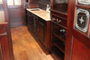 11ft Dark Mahogany Canopy Pub Bar w/ Lead Stained Glass Doors