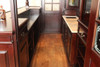 11ft Dark Mahogany Canopy Pub Bar w/ Lead Stained Glass Doors