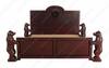Dark Mahogany Wilderness Bed w/ Hand Carved Bears