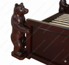 Dark Mahogany Wilderness Bed w/ Hand Carved Bears