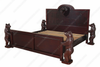 Dark Mahogany Wilderness Bed w/ Hand Carved Bears